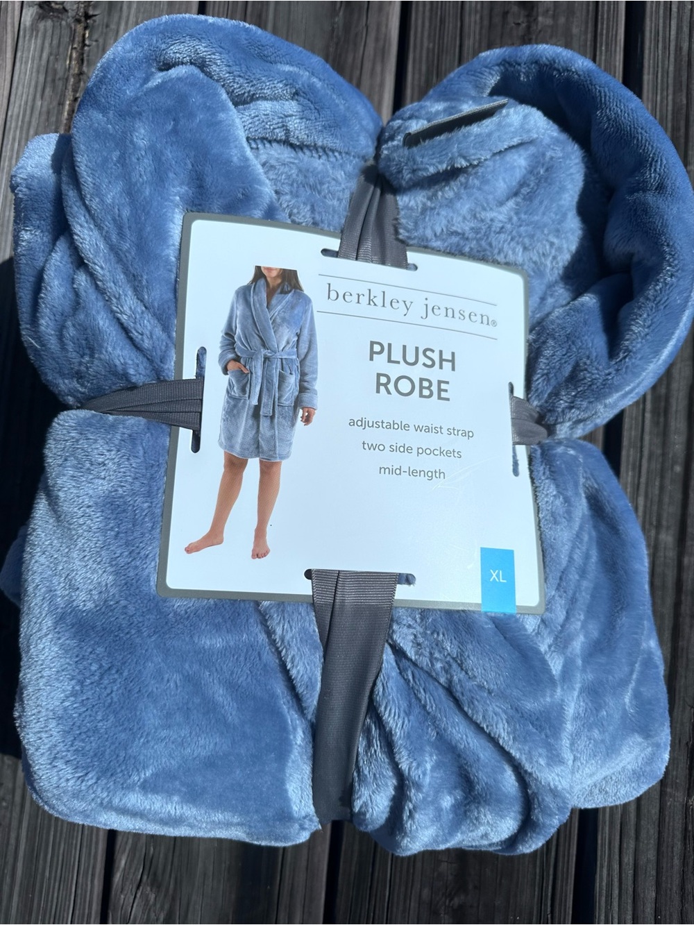 Berkley Jensen Plush Robe - Blue (XL)